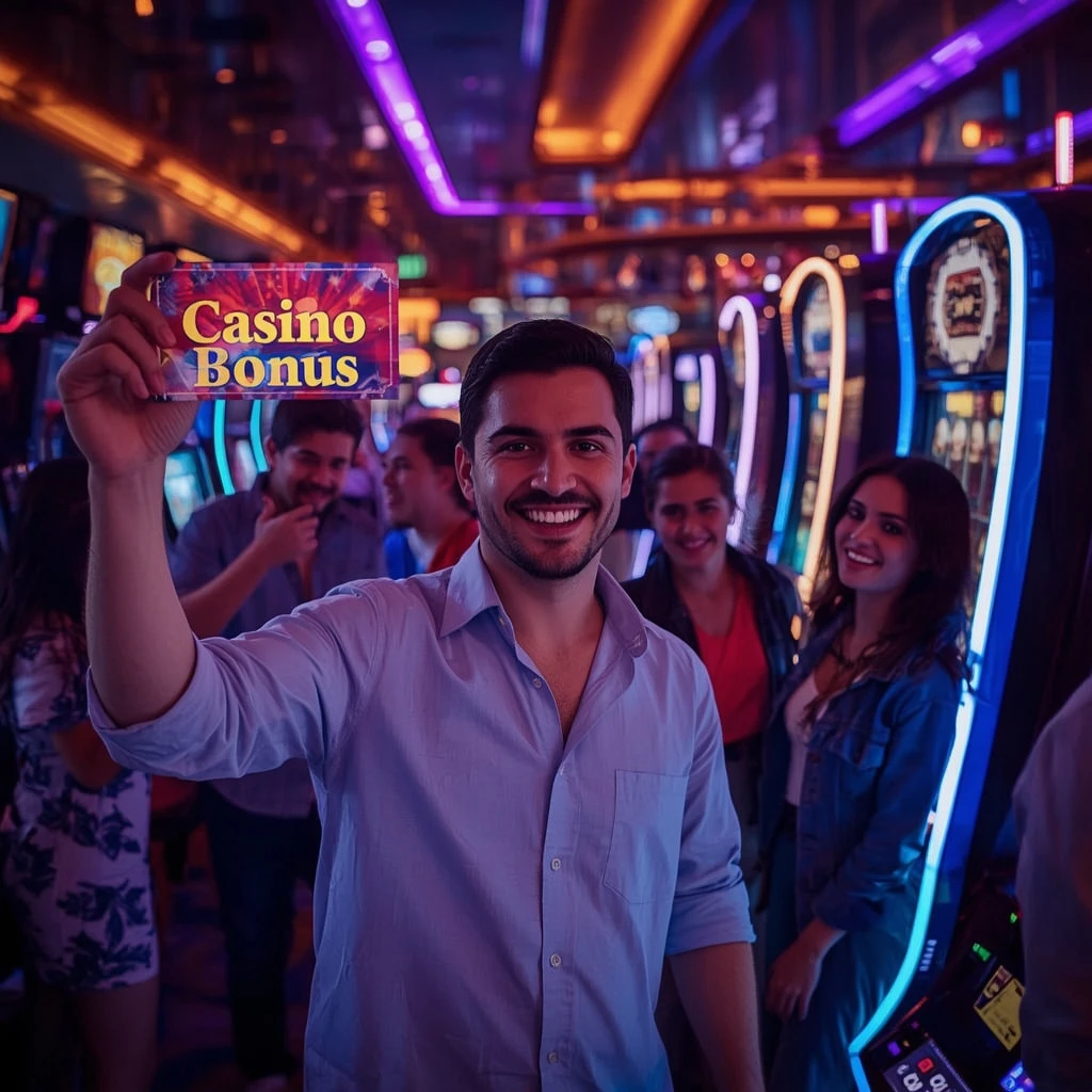 une personne tenant un bonus WHITE LION CASINO